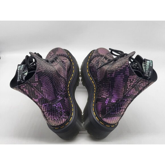 Dr. Martens Sinclair Boots Womens Size 8 Purple Snake Platform Zip Lace Up Shoes - Picture 5 of 10
